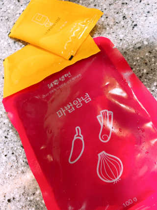 [해주냉면] 신천맛집 매운 비빔냉면 2인분 + 무절임 — 5점을 준 리뷰어가 2020년 5월 올린 사용 사진