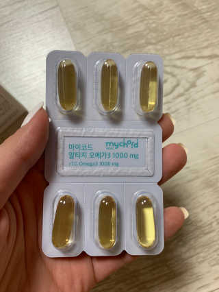 JW중외제약 마이코드 알티지 오메가3 1000 mg — 5점을 준 리뷰어가 2020년 9월 올린 사용 사진