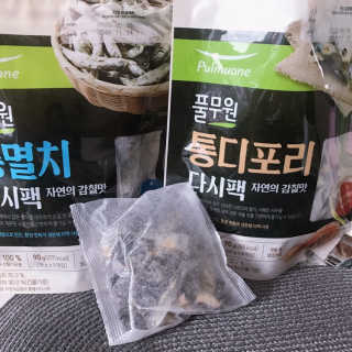 [풀무원] 자연의 감칠맛 통디포리, 통멸치 다시팩 세트 — 5점을 준 리뷰어가 2020년 5월 올린 사용 사진