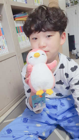 더샵토이 핸드메이드 동물 펭귄 애착 봉제인형 — 5점을 준 리뷰어가 2020년 7월 올린 사용 사진