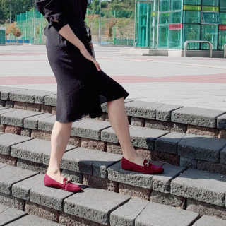 세인트디보스 스웨이드 로퍼 플랫 1cm — 5점을 준 리뷰어가 2020년 10월 올린 사용 사진