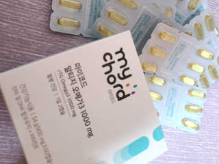 JW중외제약 마이코드 알티지 오메가3 1000 mg — 5점을 준 리뷰어가 2020년 7월 올린 사용 사진