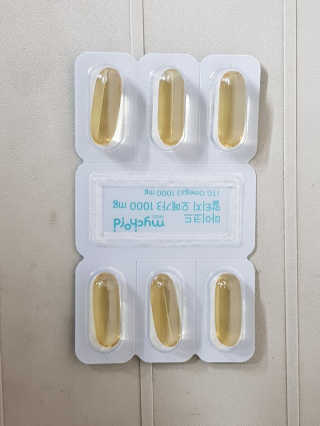 JW중외제약 마이코드 알티지 오메가3 1000 mg — 5점을 준 리뷰어가 2020년 8월 올린 사용 사진