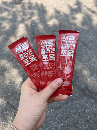조은약초 석류콜라겐 석류즙 석류쪼옥 젤리 스틱 15포 x 20g — 5점을 준 리뷰어가 2020년 7월 올린 사용 사진
