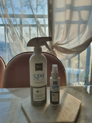 SP9 스프레이형 프리미엄 살균소독제 500ml+100ml — 5점을 준 리뷰어가 2020년 11월 올린 사용 사진