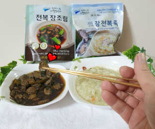 바다는다웰빙이다 완도사랑 전복죽 250g - 2팩 + 전복장조림 2팩 — 5점을 준 리뷰어가 2020년 11월 올린 사용 사진