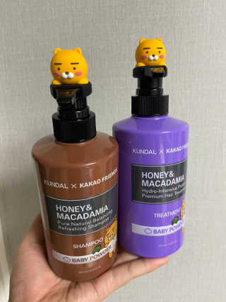 KUNDAL [쿤달 X 카카오프렌즈] 샴푸/트리트먼트 500ml 2구 세트 — 5점을 준 리뷰어가 2020년 11월 올린 사용 사진