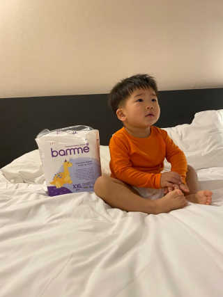 오브맘 밤 프리미엄 아기 기저귀 팬티형 밴드형 — 5점을 준 리뷰어가 2020년 11월 올린 사용 사진