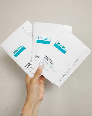 바이오믹 BIOMEEK SENSIMETIC SOOTHING MASK.S — 4.5점을 준 리뷰어가 2020년 7월 올린 사용 사진