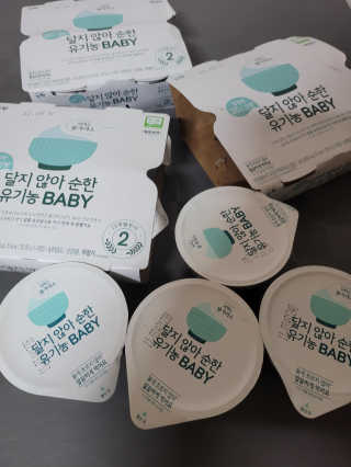 남양유업 떠먹는 불가리스 달지 않아 순한 유기농 BABY 2단계 — 4점을 준 리뷰어가 2020년 10월 올린 사용 사진