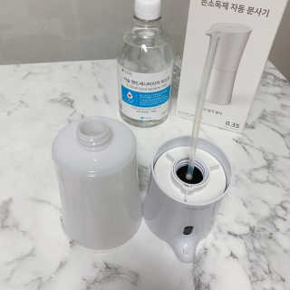 안도 굿티스 자동손소독기+리필액+극세사천 포함 — 5점을 준 리뷰어가 2020년 9월 올린 사용 사진