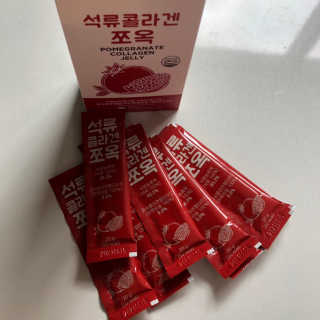 조은약초 석류콜라겐 석류즙 석류쪼옥 젤리 스틱 15포 x 20g — 5점을 준 리뷰어가 2020년 8월 올린 사용 사진