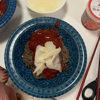 [해주냉면] 신천맛집 매운 비빔냉면 2인분 + 무절임 — 5점을 준 리뷰어가 2020년 5월 올린 사용 사진