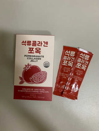 조은약초 석류콜라겐 석류즙 석류쪼옥 젤리 스틱 15포 x 20g — 4점을 준 리뷰어가 2020년 8월 올린 사용 사진