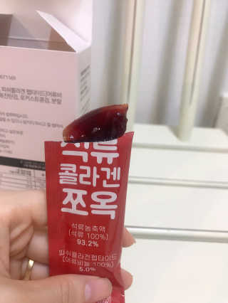 조은약초 석류콜라겐 석류즙 석류쪼옥 젤리 스틱 15포 x 20g — 5점을 준 리뷰어가 2020년 8월 올린 사용 사진