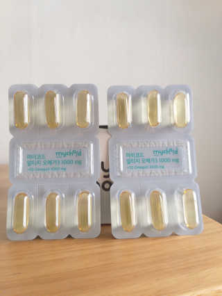 JW중외제약 마이코드 알티지 오메가3 1000 mg — 4점을 준 리뷰어가 2020년 8월 올린 사용 사진