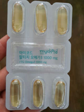 JW중외제약 마이코드 알티지 오메가3 1000 mg — 3.5점을 준 리뷰어가 2020년 7월 올린 사용 사진