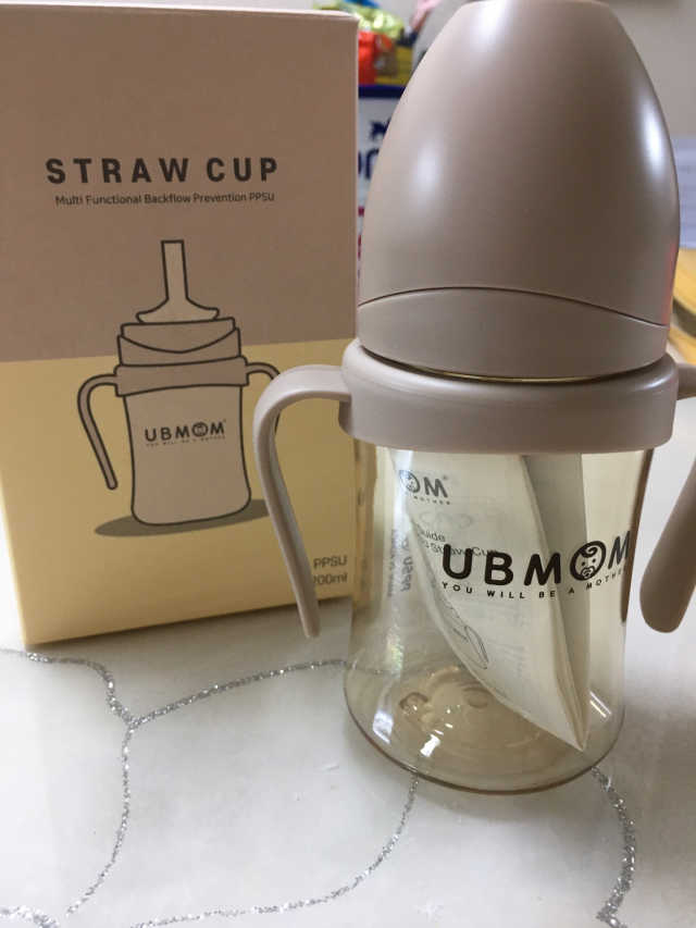 유비맘 샘방지 PPSU 빨대컵_컬러 랜덤 발송 리뷰 사진