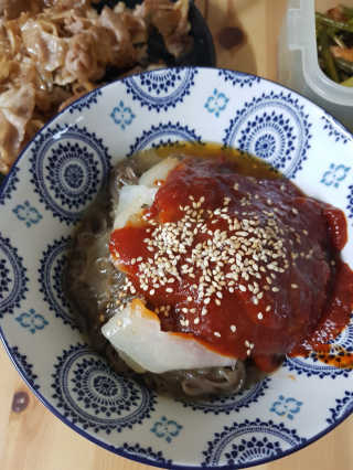[해주냉면] 신천맛집 매운 비빔냉면 2인분 + 무절임 — 3점을 준 리뷰어가 2020년 5월 올린 사용 사진