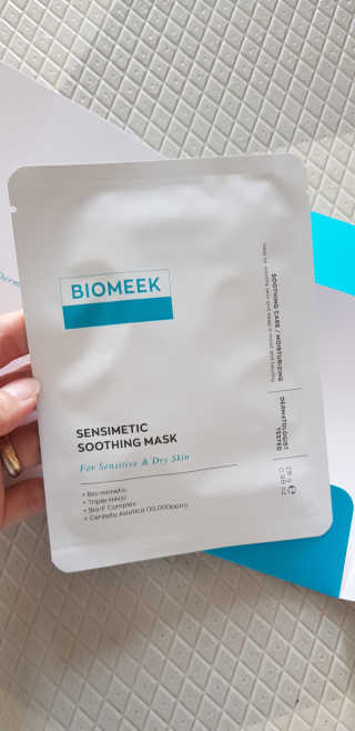 바이오믹 BIOMEEK SENSIMETIC SOOTHING MASK.S — 5점을 준 리뷰어가 2020년 7월 올린 사용 사진