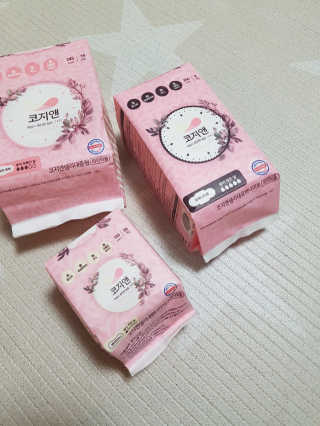코지앤 생리대 체험 패키지 — 5점을 준 리뷰어가 2020년 10월 올린 사용 사진