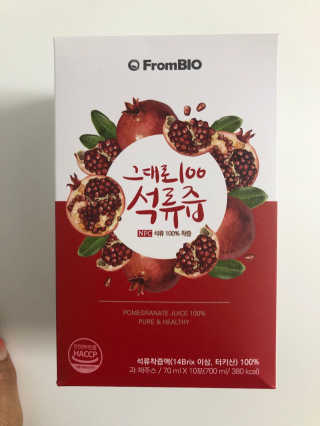 프롬바이오 오직 석류만 [그대로100 석류즙] 하루 1포로 건강하게 — 5점을 준 리뷰어가 2020년 6월 올린 사용 사진