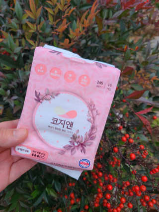 코지앤 생리대 체험 패키지 — 5점을 준 리뷰어가 2020년 11월 올린 사용 사진