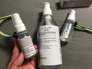 온가족 위생습관, 72스퀘어 손소독제 300ml+30mlx2 구성 — 4.5점을 준 리뷰어가 2020년 10월 올린 사용 사진