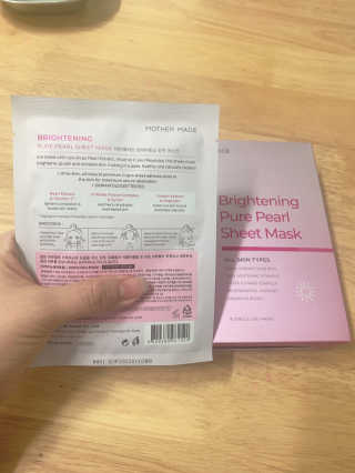[마더메이드] 브라이트닝 퓨어 진주 마스크 10매입_K — 4.5점을 준 리뷰어가 2020년 9월 올린 사용 사진