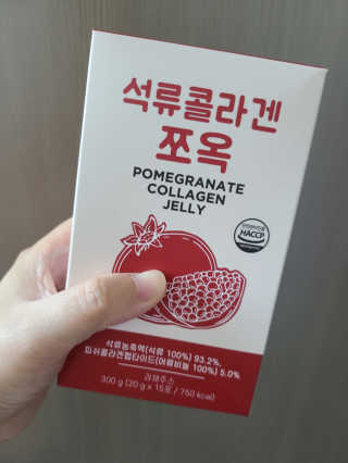 조은약초 석류콜라겐 석류즙 석류쪼옥 젤리 스틱 15포 x 20g — 4점을 준 리뷰어가 2020년 8월 올린 사용 사진