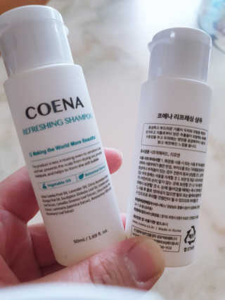 코에나샴푸 자연유래 식물성 코에나 샴푸 50ml — 4.5점을 준 리뷰어가 2020년 4월 올린 사용 사진