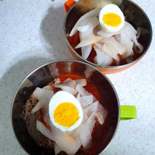 [해주냉면] 신천맛집 매운 비빔냉면 2인분 + 무절임 — 2점을 준 리뷰어가 2020년 5월 올린 사용 사진