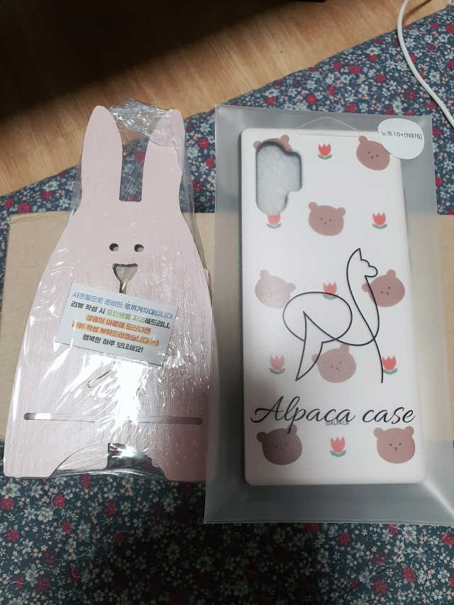튤립 곰 패턴 카드 범퍼 폰케이스 리뷰 사진