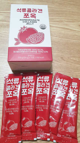 조은약초 석류콜라겐 석류즙 석류쪼옥 젤리 스틱 15포 x 20g — 5점을 준 리뷰어가 2020년 7월 올린 사용 사진