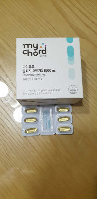 JW중외제약 마이코드 알티지 오메가3 1000 mg — 5점을 준 리뷰어가 2020년 9월 올린 사용 사진