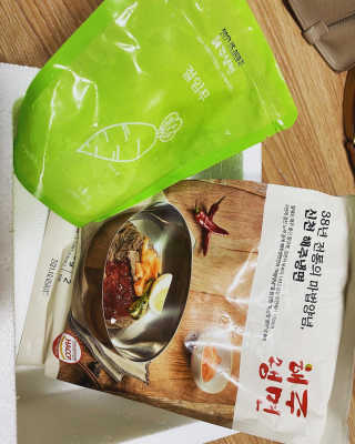 [해주냉면] 신천맛집 매운 비빔냉면 2인분 + 무절임 — 3점을 준 리뷰어가 2020년 5월 올린 사용 사진