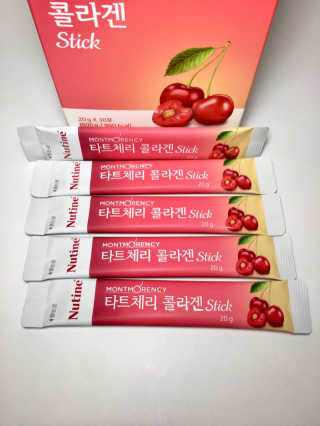 뉴틴 타트체리 콜라겐 스틱 20g X 30포 — 4.5점을 준 리뷰어가 2020년 8월 올린 사용 사진