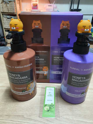 KUNDAL [쿤달 X 카카오프렌즈] 샴푸/트리트먼트 500ml 2구 세트 — 5점을 준 리뷰어가 2020년 11월 올린 사용 사진