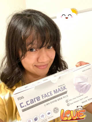 C.Care 프리미엄 3겹 페이스 마스크 50개 상자 포함 피부 친화적인 부드러운 안감 Made in Korea FDA 승인 — 4.5점을 준 리뷰어가 2021년 1월 올린 사용 사진