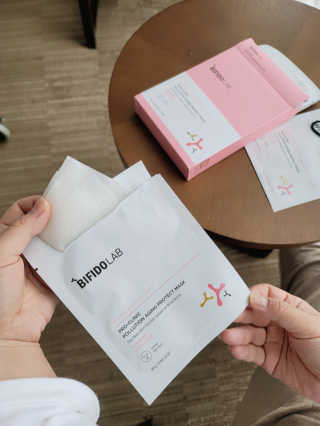비피도랩 프로클리닉 폴루션에이징 프로텍트 마스크 — 5점을 준 리뷰어가 2020년 10월 올린 사용 사진