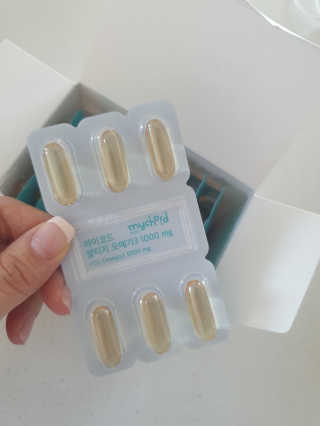JW중외제약 마이코드 알티지 오메가3 1000 mg — 5점을 준 리뷰어가 2020년 8월 올린 사용 사진