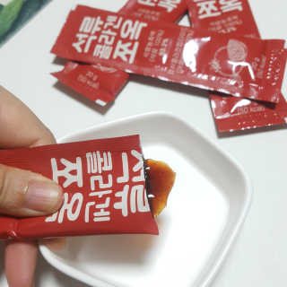 조은약초 석류콜라겐 석류즙 석류쪼옥 젤리 스틱 15포 x 20g — 5점을 준 리뷰어가 2020년 9월 올린 사용 사진