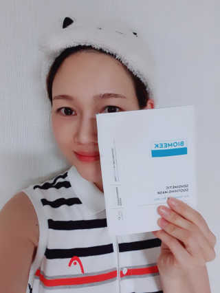 바이오믹 BIOMEEK SENSIMETIC SOOTHING MASK.S — 5점을 준 리뷰어가 2020년 6월 올린 사용 사진