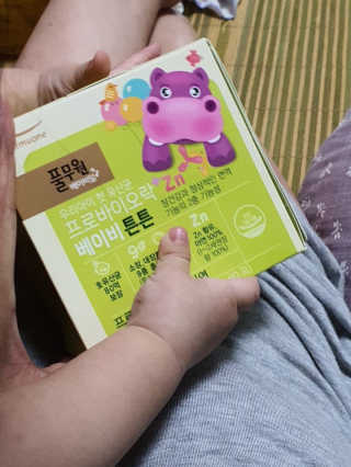 [풀무원베이비밀] 프로바이오락 베이비 튼튼 유산균 — 5점을 준 리뷰어가 2020년 7월 올린 사용 사진