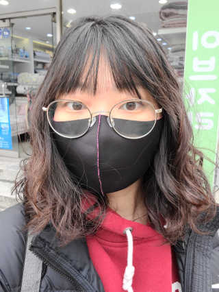 이노레이어 무봉제 마스크_신제품 — 5점을 준 리뷰어가 2020년 11월 올린 사용 사진