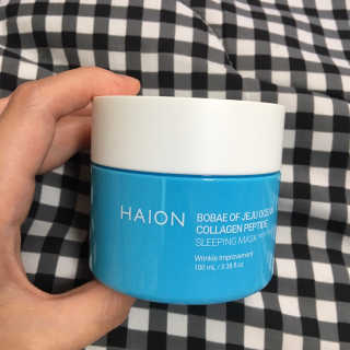 바르는콜라겐 하이온 제주바다보배 슬리핑마스크 100mL — 5점을 준 리뷰어가 2020년 6월 올린 사용 사진