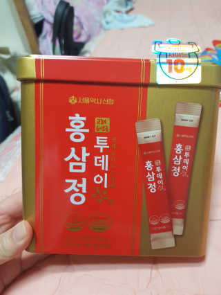 서울약사신협_투데이홍삼정_틴케이스_10g x 30포 — 5점을 준 리뷰어가 2020년 7월 올린 사용 사진