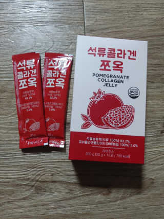 조은약초 석류콜라겐 석류즙 석류쪼옥 젤리 스틱 15포 x 20g — 5점을 준 리뷰어가 2020년 8월 올린 사용 사진