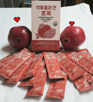 조은약초 석류콜라겐 석류즙 석류쪼옥 젤리 스틱 15포 x 20g — 5점을 준 리뷰어가 2020년 7월 올린 사용 사진