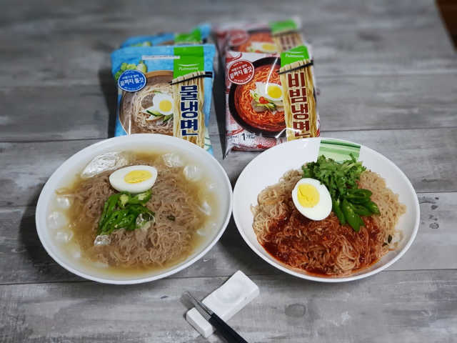 [풀무원] 끝까지 쫄깃한 면발, 풀무원 물냉면 비빔냉면 리뷰 사진